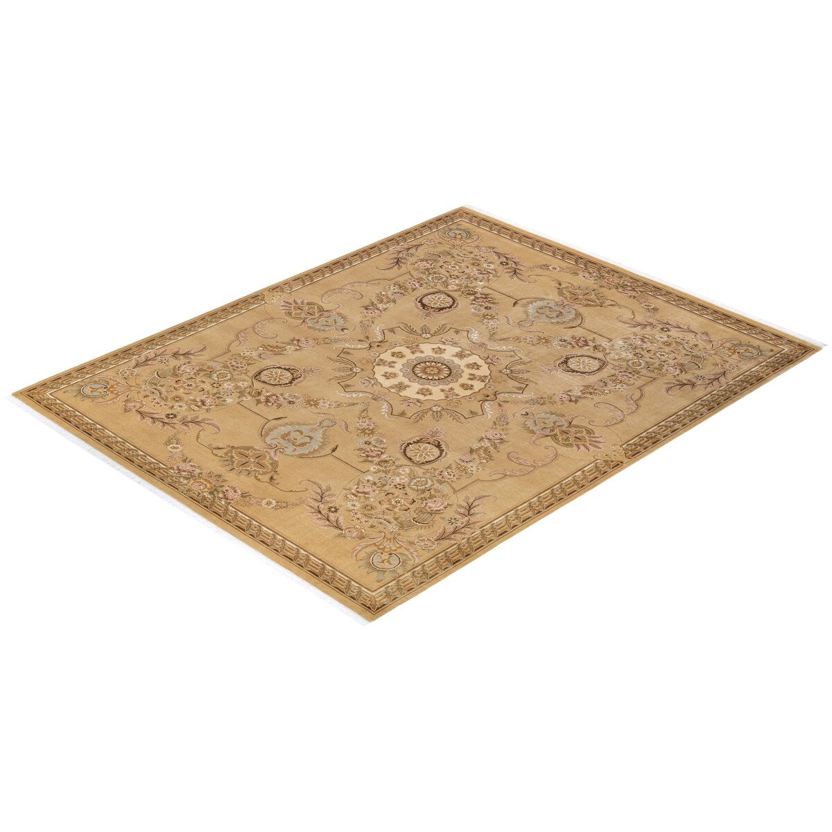Overton Hand Knotted Wool Vintage Inspired Traditional Mogul Ivory Area Rug - 8 x 10
