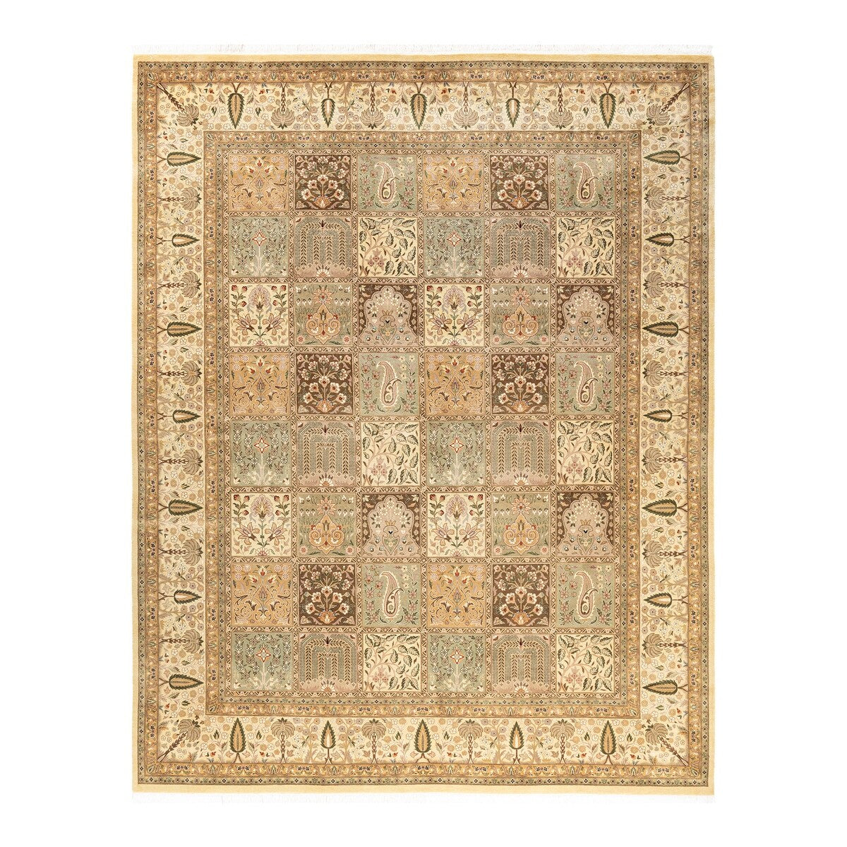 Overton Hand Knotted Wool Vintage Inspired Traditional Mogul Ivory Area Rug - 8 x 10