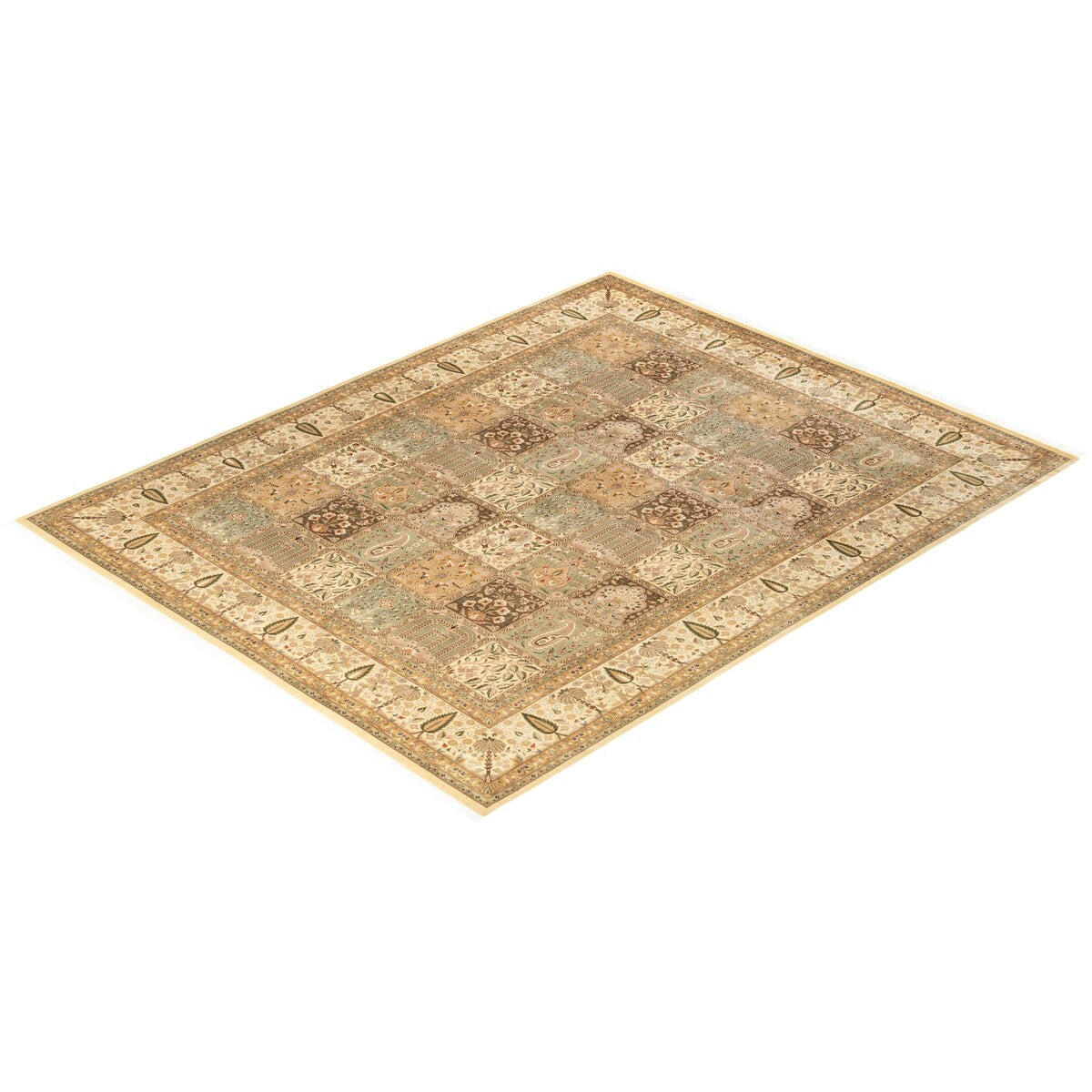 Overton Hand Knotted Wool Vintage Inspired Traditional Mogul Ivory Area Rug - 8 x 10