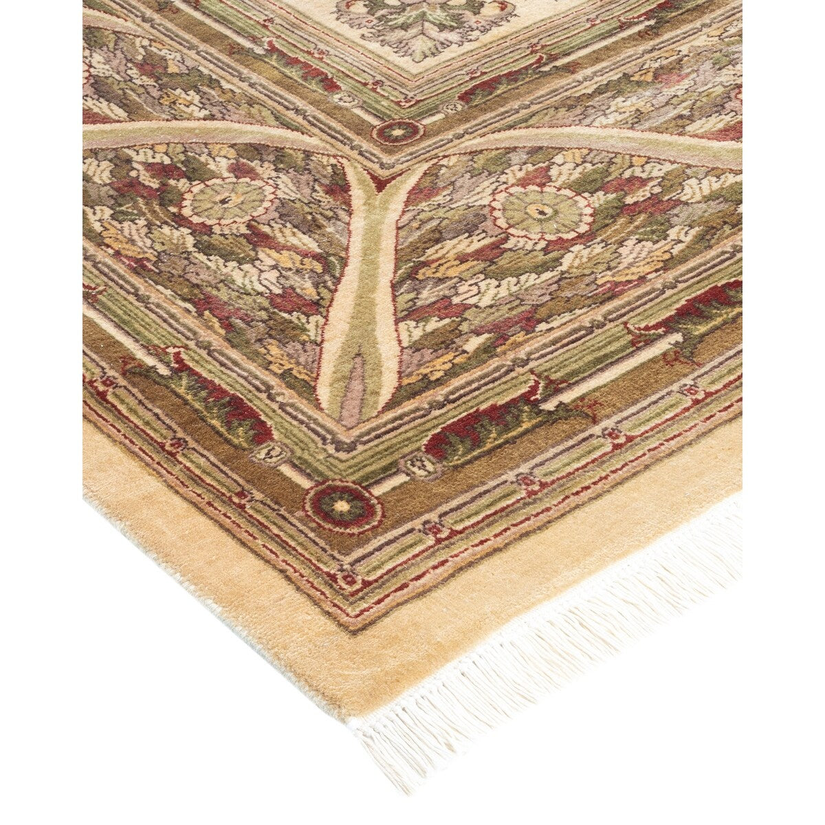 Overton Hand Knotted Wool Vintage Inspired Traditional Mogul Ivory Area Rug - 8 x 10