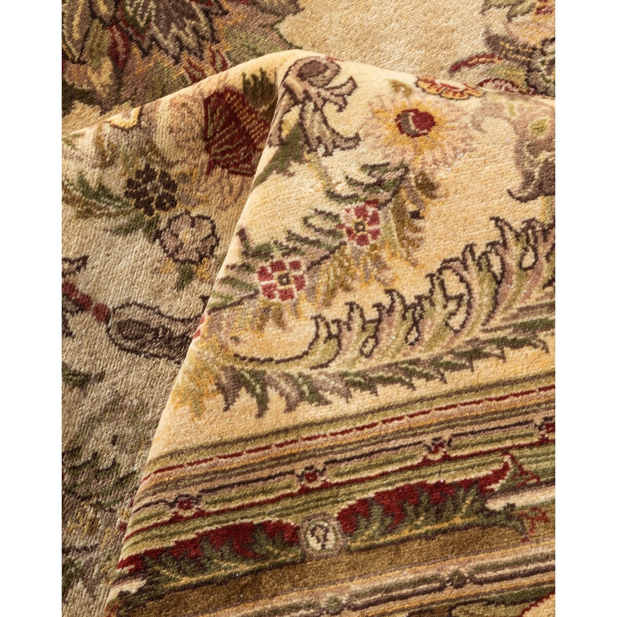 Overton Hand Knotted Wool Vintage Inspired Traditional Mogul Ivory Area Rug - 8 x 10