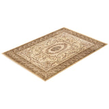Overton Hand Knotted Wool Vintage Inspired Traditional Mogul Ivory Area Rug - 8 x 10