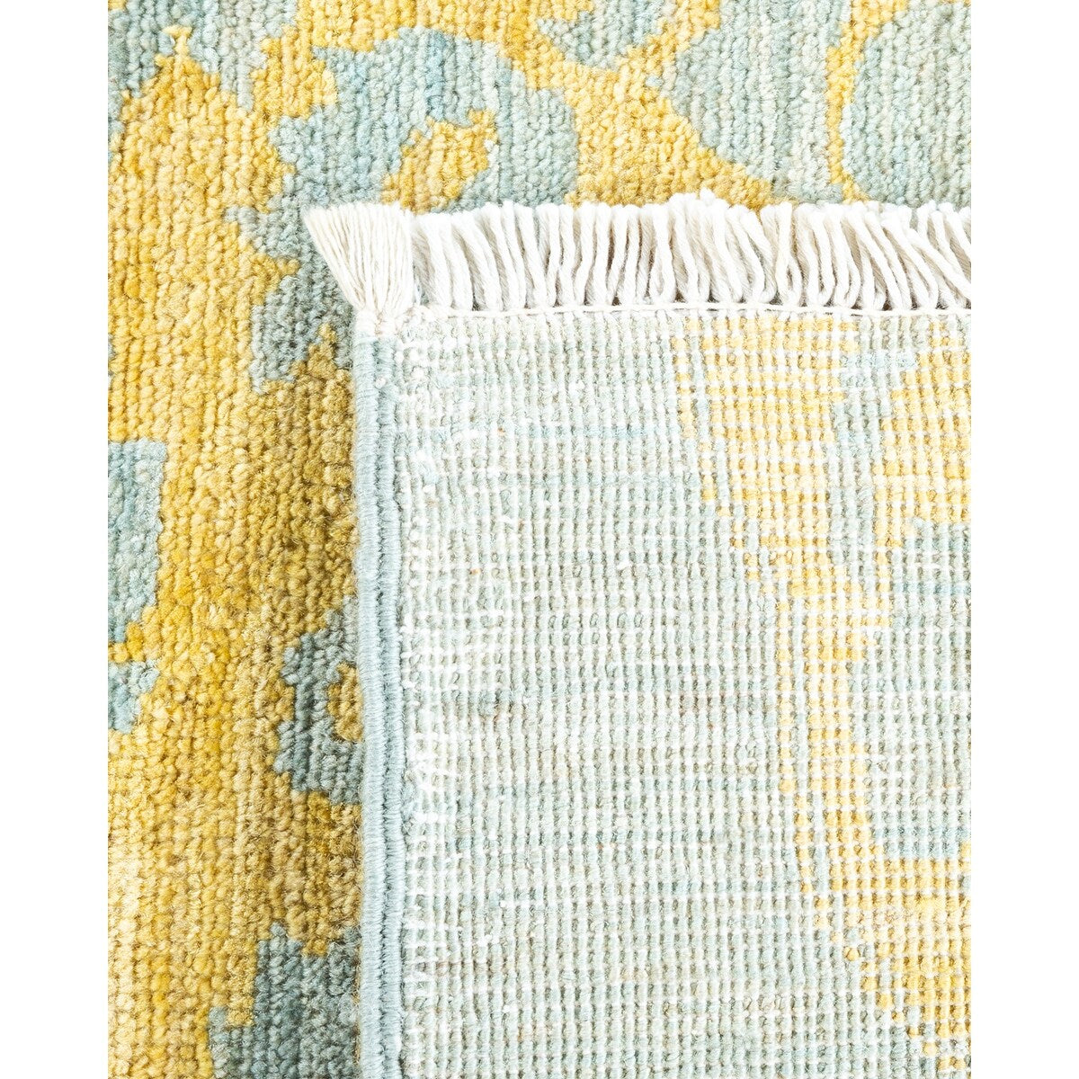 Overton Hand Knotted Wool Vintage Inspired Modern Contemporary Eclectic Light Blue Area Rug - 5' 1" x 7' 10"