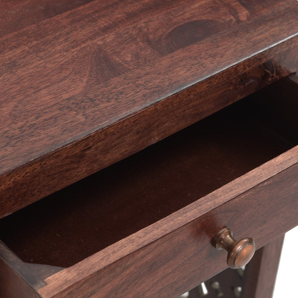 Overton Traditional Handcrafted Mango Wood Bedside Table by Christopher Knight Home - 18.00" W x 13.00" D x 27.25" H