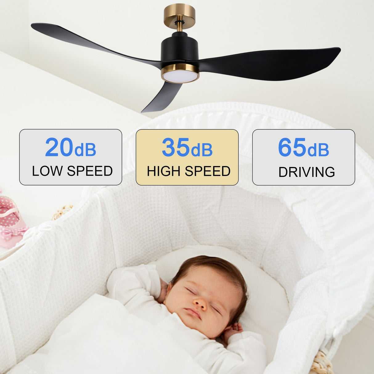 OVIOS Elegant 52-inch 2-in-1 Ceiling Fan Light with Remote Control