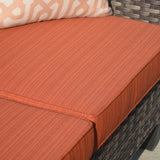 OVIOS Patio Outdoor Grey Wicker Loveseat