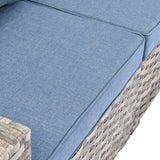 OVIOS Patio Wicker Furniture Wide Arm 6-piece Set with Table