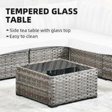 OVIOS Patio Wicker Furniture Wide Arm 6-piece Set with Table