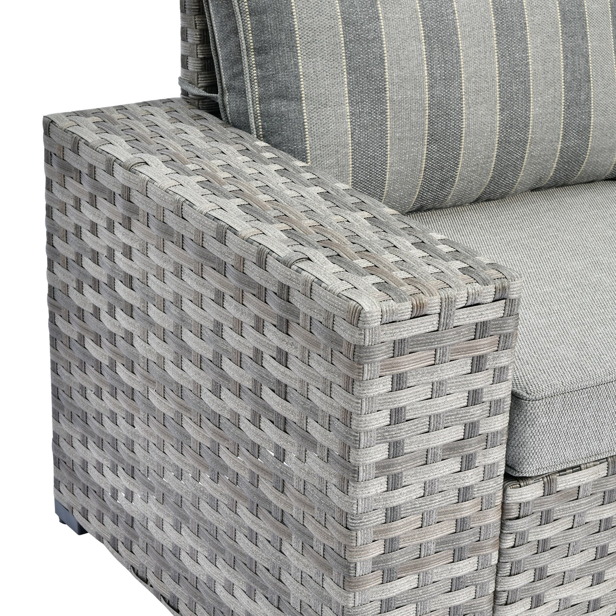 OVIOS Patio Wicker Furniture Wide Arm 6-piece Set with Table