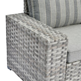 OVIOS Patio Wicker Furniture Wide Arm 6-piece Set with Table