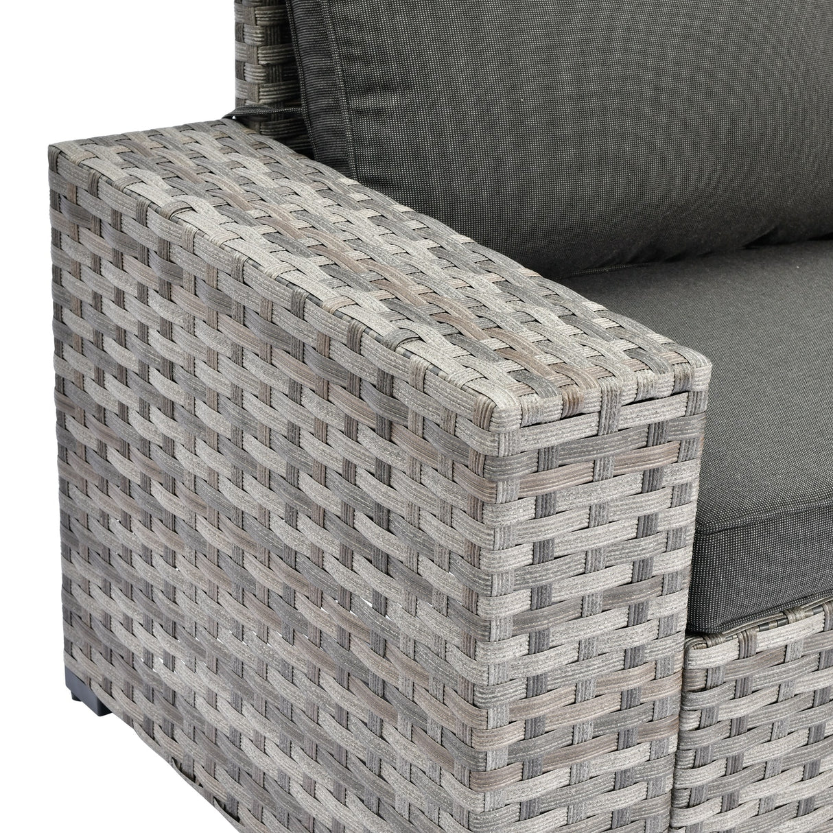 OVIOS Patio Wicker Furniture Wide Arm 6-piece Set with Table