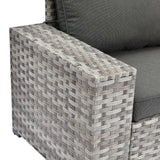 OVIOS Patio Wicker Furniture Wide Arm 6-piece Set with Table