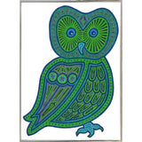 Owl Green-WILBAS99977 Framed Print 24.5"x17.75" by Willow Bascom