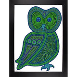 Owl Green-WILBAS99977 Framed Print 24.5"x17.75" by Willow Bascom
