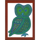 Owl Green-WILBAS99977 Framed Print 24.5"x17.75" by Willow Bascom