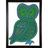Owl Green-WILBAS99977 Framed Print 24.5"x17.75" by Willow Bascom