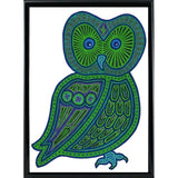 Owl Green-WILBAS99977 Framed Print 24.5"x17.75" by Willow Bascom