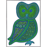 Owl Green-WILBAS99977 Framed Print 24.5"x17.75" by Willow Bascom