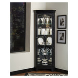 Oxford Black Corner Curio Cabinet - 27 x 15 x 74