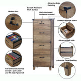 Oxford Farmhouse Rustic Oak 4-Drawer Lateral File