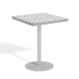 Oxford Garden Travira 32-inch Square Lite-Core Granite Ash Bar Table with Powder Coated Steel Frame