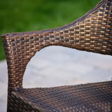 Christopher Knight Home Oxford Outdoor 3-Piece Round Wicker Bistro Chat Set