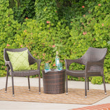 Christopher Knight Home Oxford Outdoor 3-Piece Round Wicker Bistro Chat Set