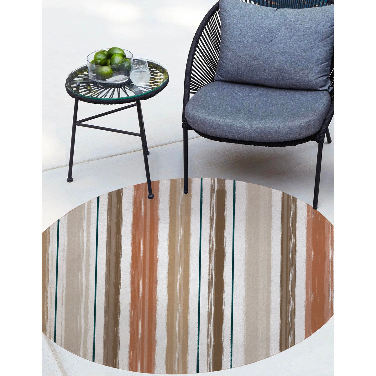 PAINTED STRIPES TERRACOTTA Outdoor Rug By Kavka Designs