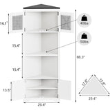 PAKASEPT 66" Farmhouse Corner Cabinet, 5 Tier Tall Corner Cabinet - N/A