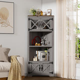 PAKASEPT 66" Farmhouse Corner Cabinet, 5 Tier Tall Corner Cabinet - N/A