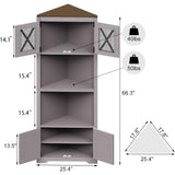 PAKASEPT 66" Farmhouse Corner Cabinet, 5 Tier Tall Corner Cabinet - N/A