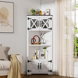 PAKASEPT 66" Farmhouse Corner Cabinet, 5 Tier Tall Corner Cabinet - N/A