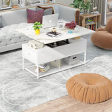 PAKASEPT Lift Top Coffee Table, Coffee Tables with 2 Storage Drawer