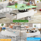 PAKASEPT Lift Top Coffee Table, Coffee Tables with 2 Storage Drawer