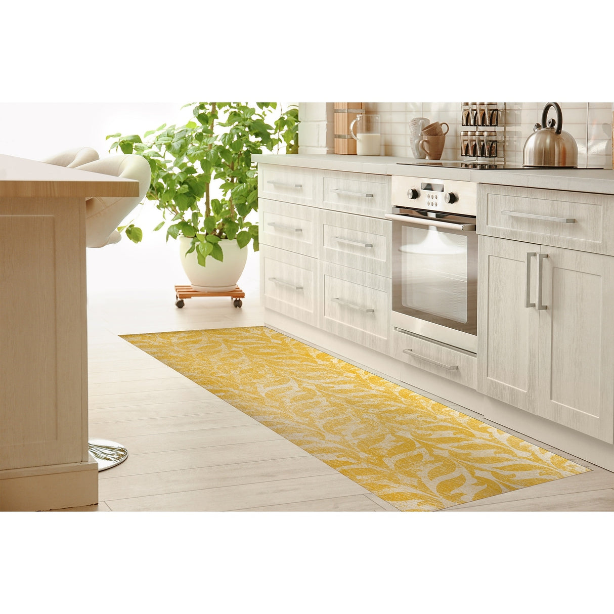 PAVIA YELLOW Kitchen Mat by Kavka Designs