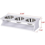 PAWLAND Raised Cat Bowls Elevated Stainless Steel Dog Cat Bowls with Stand Pet Feeder Food Water Bowls for Cats and Small Dogs