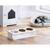 PAWLAND Raised Cat Bowls Elevated Stainless Steel Dog Cat Bowls with Stand Pet Feeder Food Water Bowls for Cats and Small Dogs