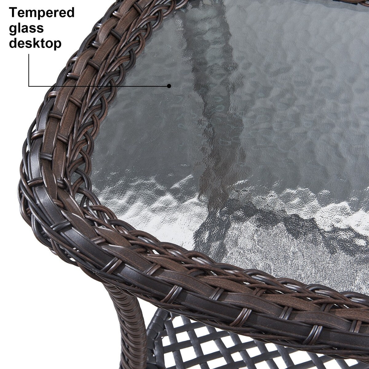PE Rattan Chair Outdoor Patio Chair with Coffee Table