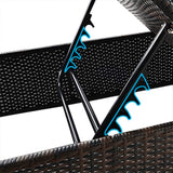 PE Rattan Steel Frame Outdoor Lounge Chair with Adjustable Backrest - 76.83"