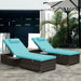 PE Rattan Steel Frame Outdoor Lounge Chair with Adjustable Backrest - 76.83"