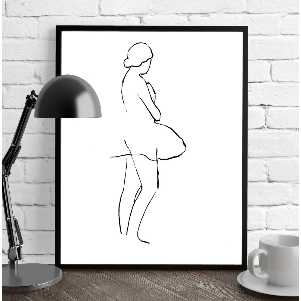 PENSANDO Black Framed Giclee Print By Kavka Designs
