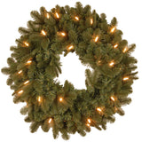 24-inch Oakridge Blue Wreath with Clear Lights