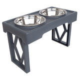 PETMAKER Elevated Dog Bowl Stand - Adjustable Stand and Dog Bowls