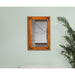 Natural Wood Framed with Metal Corner Bracket Mirror