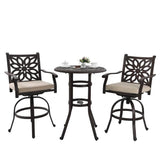 MAISON ARTS 32" Cast Aluminum Patio Bar Table, 41" Height High Top Outdoor Table