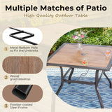MAISON ARTS 5-Piece Patio Dining Set with Swivel Chairs and Wood-Like Table - 5-PIieces Sets