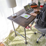 PIPE DECOR Solid Reclaimed Wood Desk with Authentic Industrial Pipe Legs