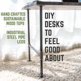 PIPE DECOR Solid Reclaimed Wood Desk with Authentic Industrial Pipe Legs