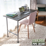 PIPE DECOR Solid Reclaimed Wood Desk with Authentic Industrial Pipe Legs