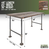 PIPE DECOR Solid Reclaimed Wood Desk with Authentic Industrial Pipe Legs
